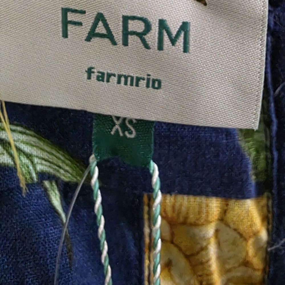 FARM Rio Navy Pineapple Print Dress Summer Mini Floral - Picture 4 of 5